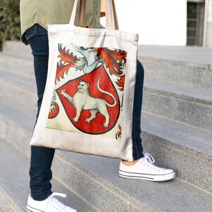 Sac fourre-tout drôle en toile de coton avec chat médiéval, respectueux de l'environnement, mème portrait de chat moche, école, sac à dos, shopping, pliable, excellent cadeau pour ...