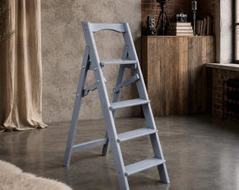 Wooden Folding Step Ladder – Compact Kitchen & Household Ladder