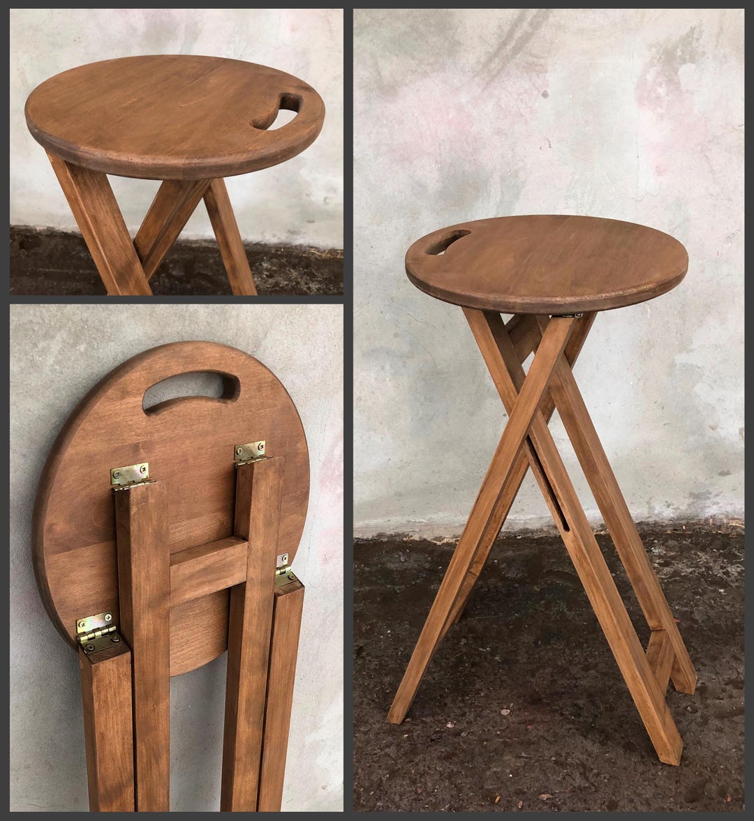 rustic-folding-stool-round-portable-seating-foldable-wooden-stool