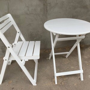 Silla plegable blanca, asiento personalizado, portátil y que ahorra espacio, asiento plegable de madera natural, asiento plegable para cafetería que ahorra espacio, rústico para exteriores.