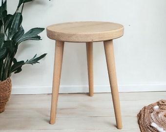 Table d'appoint en bois de frêne naturel avec pieds amovibles - Polyvalent et pratique Design polyvalent, Meubles, Décoration d'intérieur, Plateau rond rustique