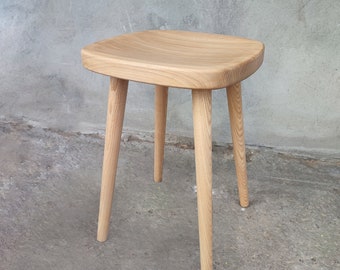 Natural Ash Wood Stool with Detachable Legs - Lightweight, Comfortable seating Portable Norwegian style minimalist stool kitchen furniture