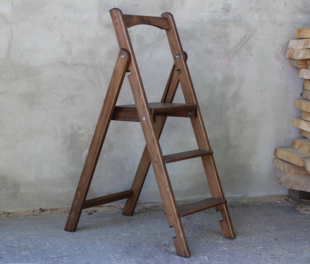 Best HD Pictures about  Wooden Folding Step Ladder  with No AI Images