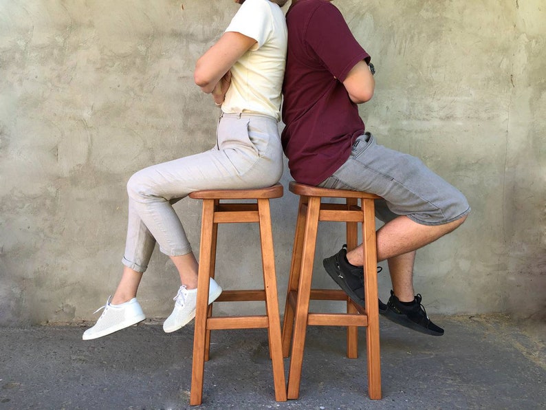 Funny Ergonomic Wooden Bar Stool Rustic High Barstool Man Cave Elevated
