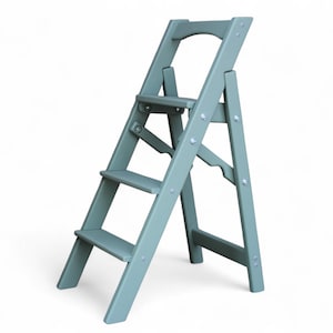 Natural Wood folding Small stepladder for Kitchen or Library Wooden 3 Step Ladder Rustic rung Foot ladder Photography Props Wood Plant Stand