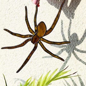 Spider Suncatcher Halloween Decor. Handmade Stained Glass Spider for Window or Wall. Perfect for Creepy Season