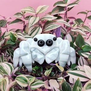 Cute Jumping Spider Plant Stakes. Fused Glass Figurine Garden Decor. Handcrafted Glass Art for Your Outdoor Space.