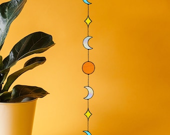 Moon Phase Stained Glass Suncatcher. Witch Decor and Gifts. Perfect for Wiccan Home, Celestial Decor and Unique Spiritual Gifts