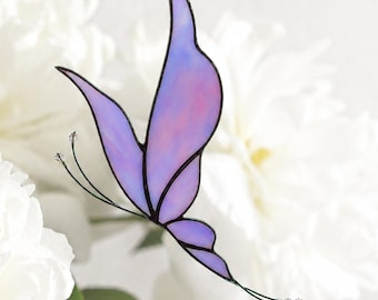 Purple Butterfly Suncatcher. Perfect Father's Day Gift for Butterfly Lovers. Stained Glass Window Hanging Decor. Handmade Butterfly Ornament