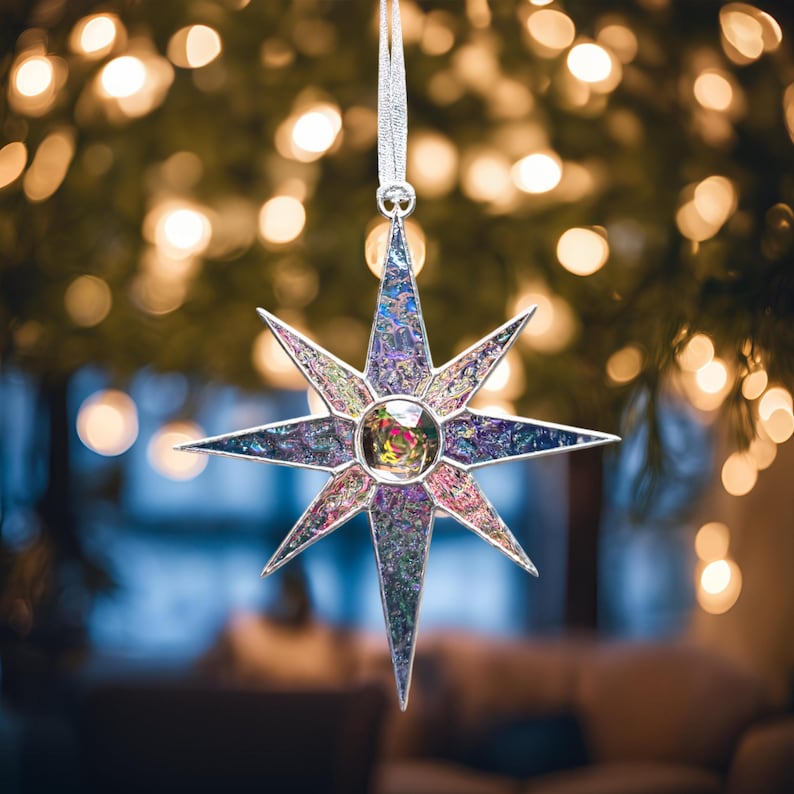 Handmade Stained Glass Snowman Christmas Ornament – Unique Holiday Tree ...