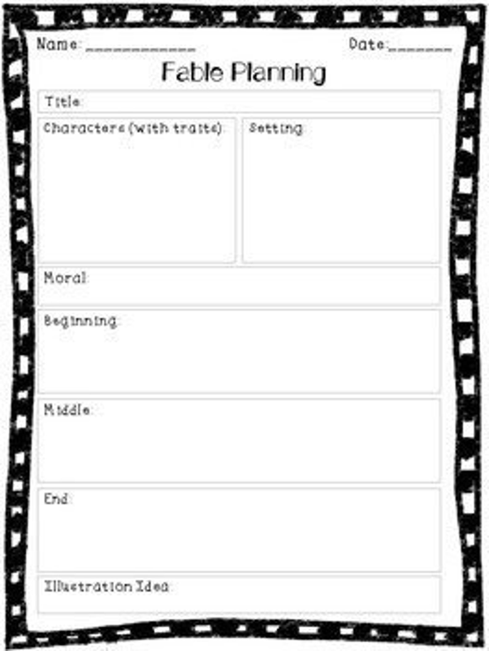Writing Fables Graphic Organizer for Upper Elementary - Etsy