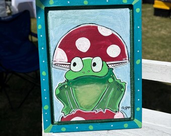 Mushroom toad original painting