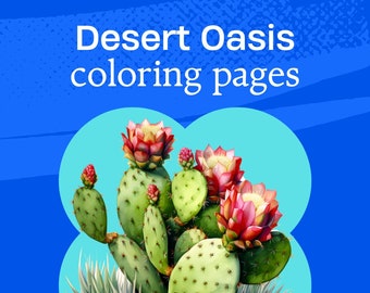 Desert Oasis Coloring Book: Cacti and Succulents, Mindfulness Coloring, Botanical Coloring, Antistress, Art Therapy, Desert Coloring Pages
