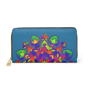 Cartera con cremallera: arte de mandala de arcoíris dibujado a mano