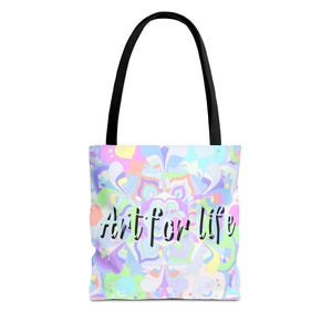 Mandala Tote Bag with Art for Life Quote