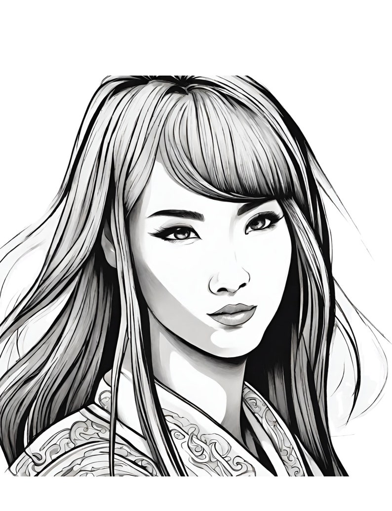 Global Hairstyles Coloring Pages Collection by Blululi - Etsy