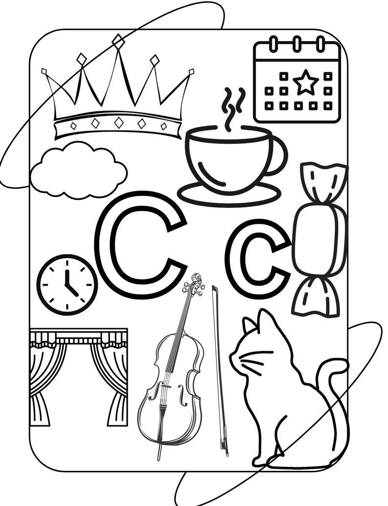 26 Alphabet Flashcards, Printable Coloring Pages for Kids, ABC