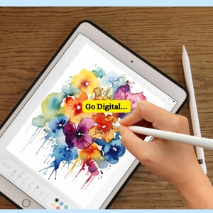 Reverse coloring pages, abstract floral art