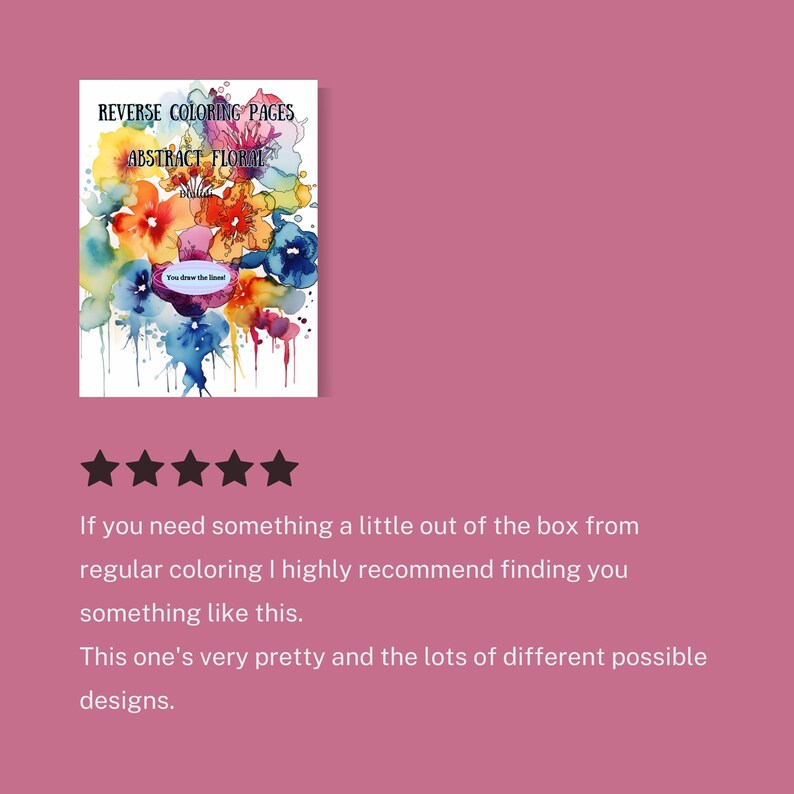 Página para colorear floral abstracta al revés: 31 diseños de acuarela de flores y hojas, perfectos para arteterapia para adultos. imagen 3