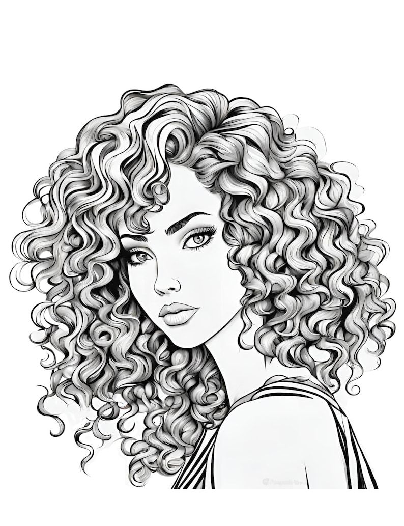Global Hairstyles Coloring Pages Collection by Blululi - Etsy