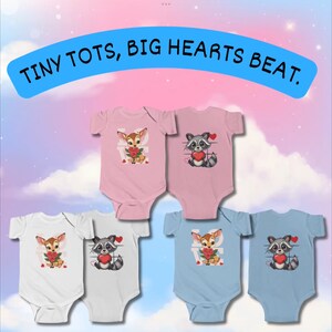 Infant Fine Jersey Bodysuit | Love Cute Cartoon Baby Animals Bodysuit for Kids | Gift for Little Ones, Gift for New Parents