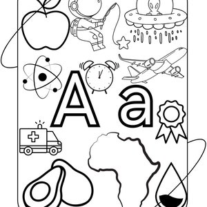 26 flashcard alfabetiche, pagine da colorare stampabili per bambini, flashcard ABC, carte educative, impara Abc, regalo per l'insegnante, scuola a casa