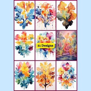 Reverse coloring pages, abstract floral art
