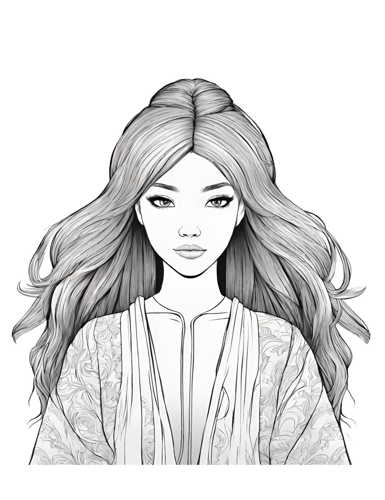 Global Hairstyles Coloring Pages Collection by Blululi - Etsy