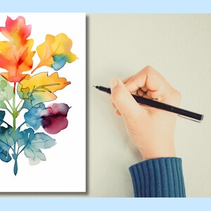 Reverse coloring pages, abstract floral art