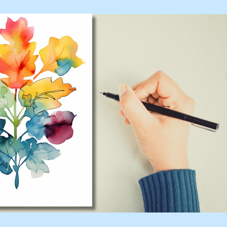 Reverse coloring pages, abstract floral art