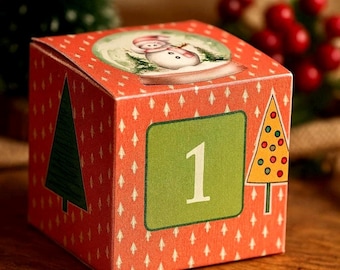 Calendario dell'Avvento fai da te: scatole natalizie 3D - PDF stampabile, perfetto per i bambini di Blululi