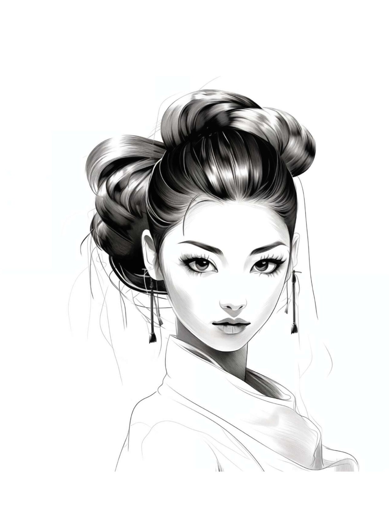 Global Hairstyles Coloring Pages Collection by Blululi - Etsy