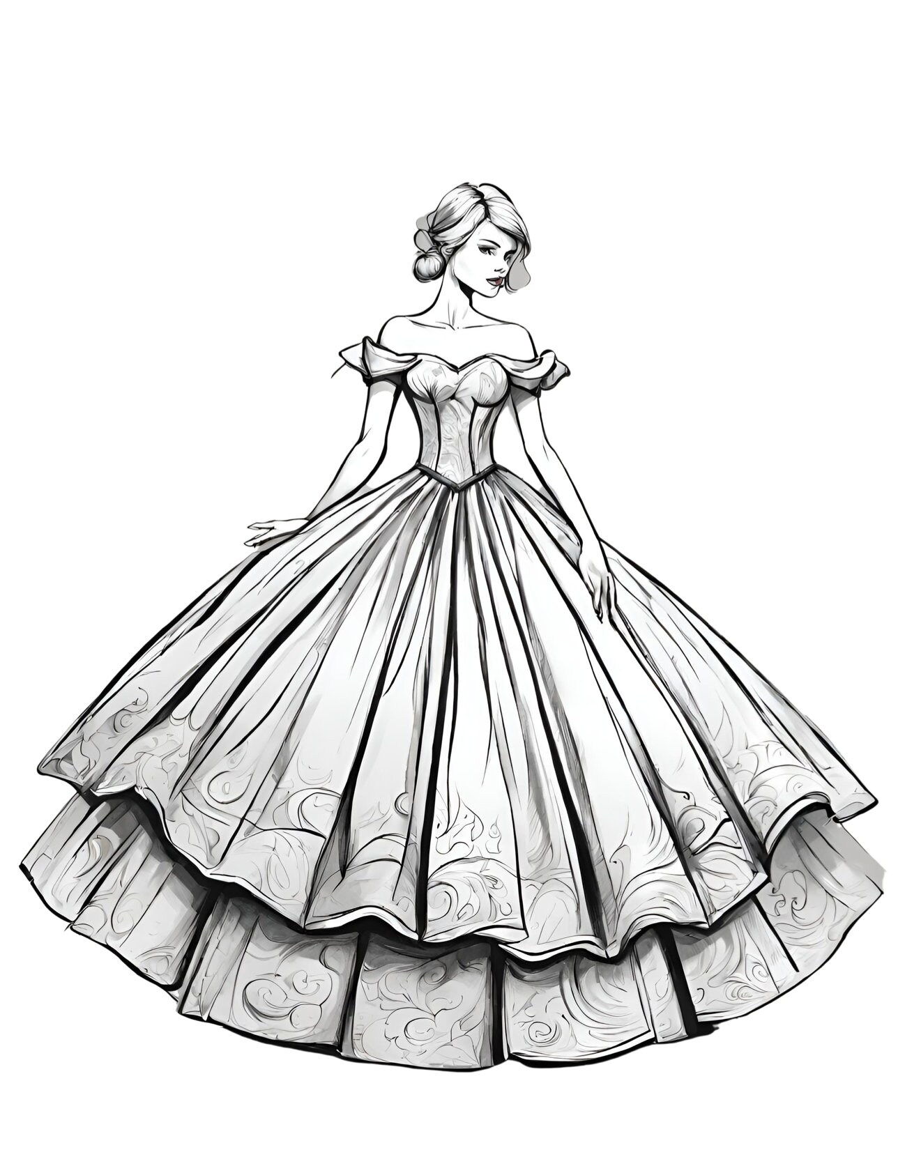 World Fashion Dresses Coloring Pages. Fashion Coloring Book, Cultural