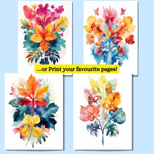 Reverse coloring pages, abstract floral art