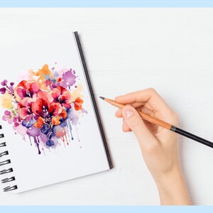 Reverse coloring pages, abstract floral art