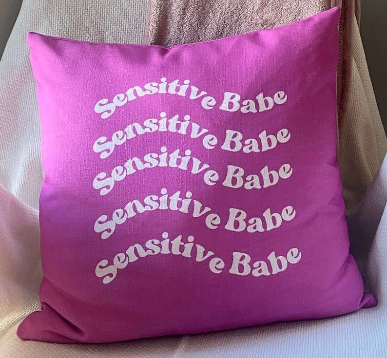 Sensitive Babe Pink Pillow image 5