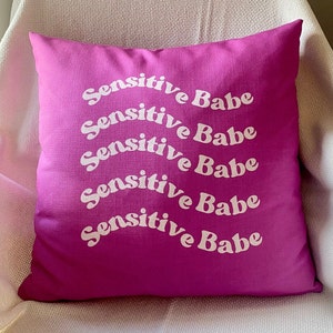 Sensitive Babe Pink Pillow image 2