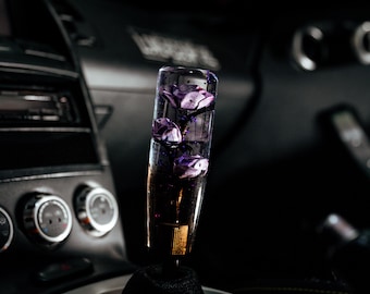 Clear Purple Glitter Shift Knob | Universal Manual Shift Knob