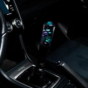 Floral Purple & Green Flowers 6 Inch Shift Knob