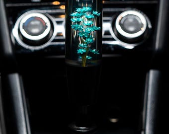 Manopla de câmbio transparente Evermint Flowers | Alavanca de câmbio manual universal para carros