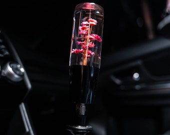 Sakura Clear Flower Shift Knob 6" | Universal Manual Car Shifter Cherry Flower