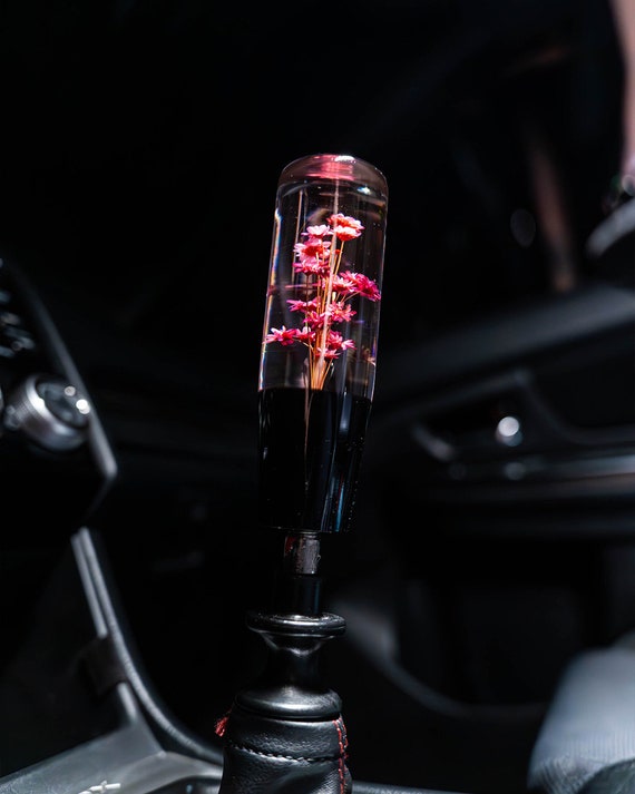 Sakura Clear Flower Shift Knob 6" | Universal Manual Car Shifter Cherry Flower