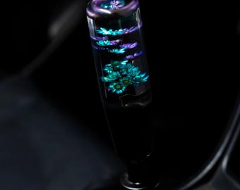 Floral Purple Blue - Flower Shift Knob 6" | Roses Universal Manual Car Shifter