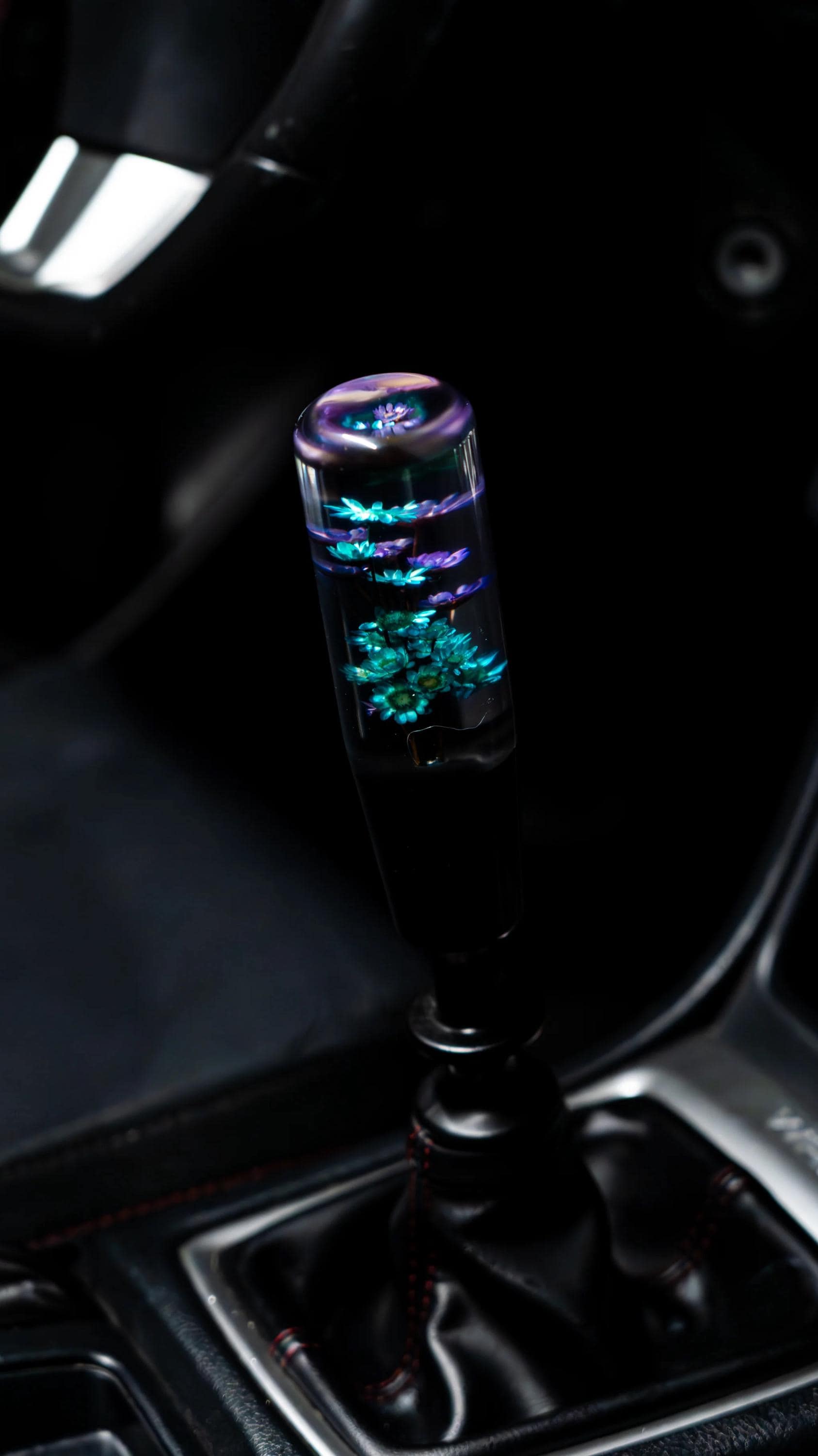 Floral Purple Blue - Flower Shift Knob 6
