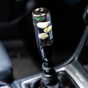 Deadly White Roses 6 Inch Shift Knob + Free Stickers !