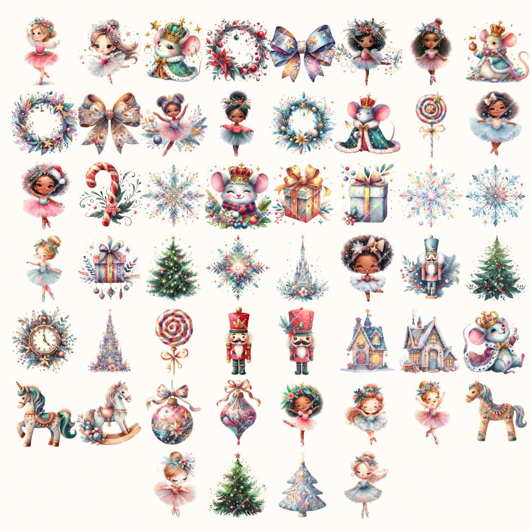 Nutcracker Clipart, Christmas Clipart, Ballerina Clipart, Fairytale