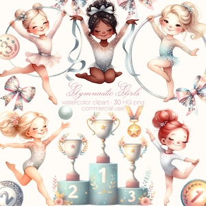 Clipart di ginnastica, Clipart di palestra, Ginnasta, Nastro, Clipart di ragazze ginnaste, Ginnastica ritmica, Elementi di ginnastica, Trave di equilibrio