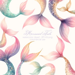 Queue de sirène Clipart, queue de sirène PNG, sirène PNG, décoration de fête sirène, décoration de shower de bébé