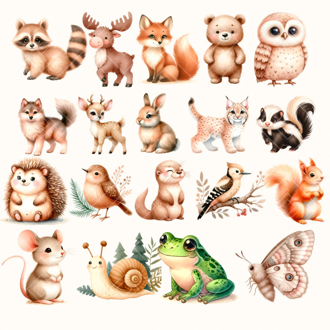 Waldtiere 3D-Sticker Set - 20 Lustige Aufkleber Zum Basteln, Sammeln & Spielen Für Kindergeburtstage & Schule