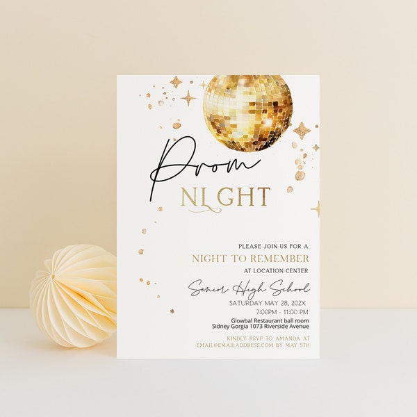 Prom night invites, prom party invite, editable school ball invite, school dance, prom party invitation template, prom send off invite, P47
